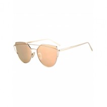 Metal Bar Golden Frame Pilot Sunglasses For Women